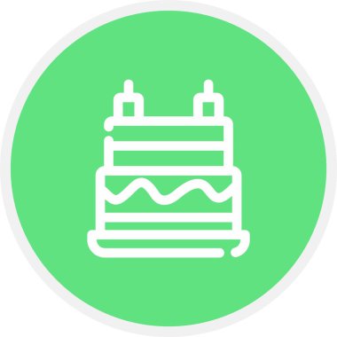 Doğum günü pastası, Basit Vektör Simgesi İllüstrasyonu