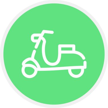 Scooter, Basit Vektör Simgesi İllüstrasyonu