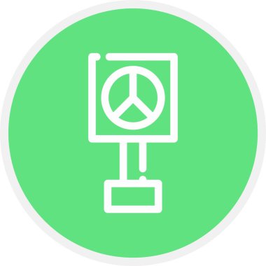 Barış İşareti, Basit Vektör Simgesi İllüstrasyonu