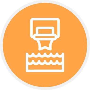 Su Basketbolu, Basit Vektör Simgesi İllüstrasyonu