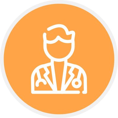 Doktor, Basit Vektör Simgesi İllüstrasyonu