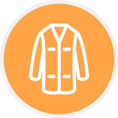 Laboratuar Önlüğü, Basit Vektör Simgesi İllüstrasyonu