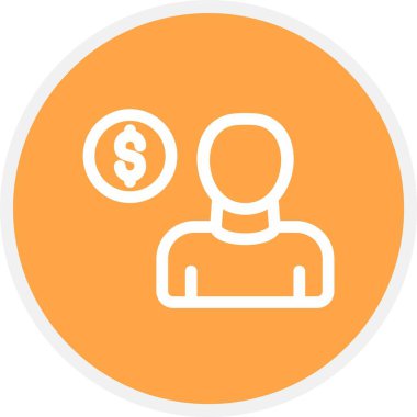 Düşünen Para, Basit Vektör Simgesi İllüstrasyonu