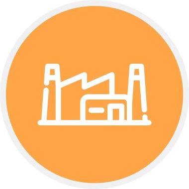 Fabrika, Basit Vektör Simgesi İllüstrasyonu