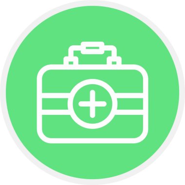 İlk Yardım Kiti, Basit Vektör Simgesi İllüstrasyonu