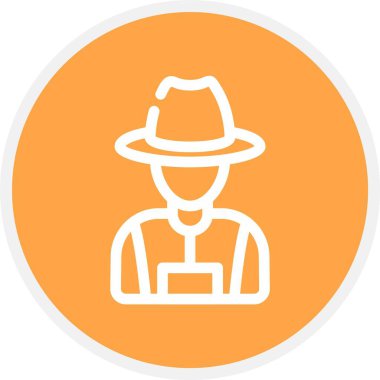 Çiftçi, Basit Vektör Simgesi İllüstrasyonu