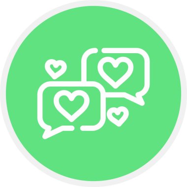 Aşk Sohbeti, Basit Vektör Simgesi İllüstrasyonu