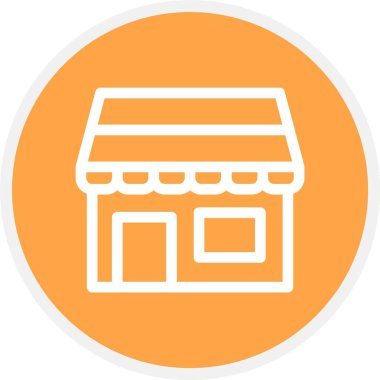 Dükkan, Basit Vektör Simgesi İllüstrasyonu