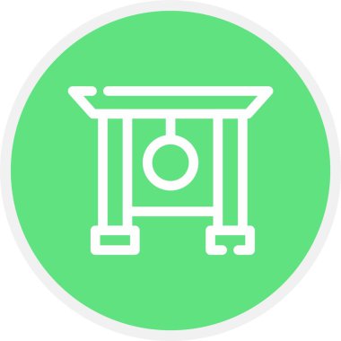 Gong, Basit Vektör Simgesi İllüstrasyonu