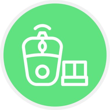 Kablosuz Fare, Basit Vektör Simgesi İllüstrasyonu