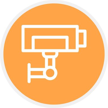 CCTV Kamera, Basit Vektör Simgesi İllüstrasyonu