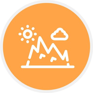 Dağ, Basit Vektör Simgesi İllüstrasyonu