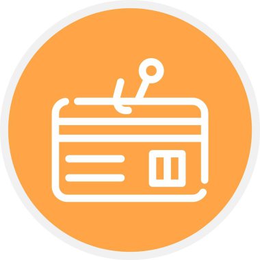 Phishing Kredi Kartı, Basit Vektör Simgesi İllüstrasyonu