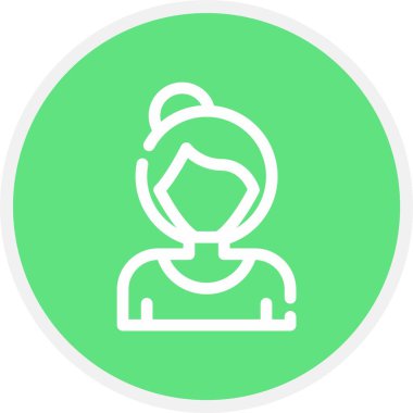 Yaşlı Kadın, Basit Vektör Simgesi İllüstrasyonu