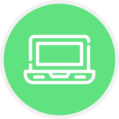 Laptop, Basit Vektör Simgesi İllüstrasyonu