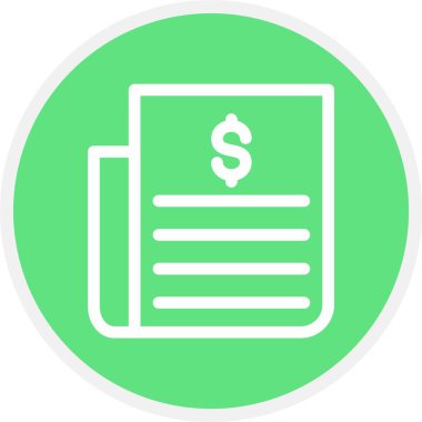 Gazete, Basit Vektör Simgesi İllüstrasyonu