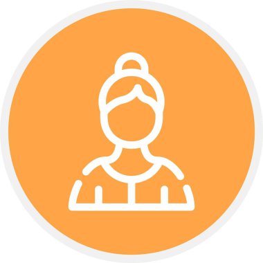 Kadın, Basit Vektör Simgesi İllüstrasyonu