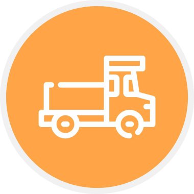 Kamyon, Basit Vektör Simgesi İllüstrasyonu