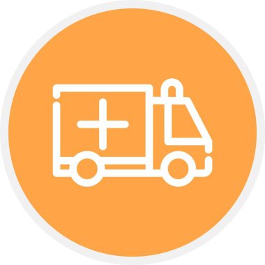 Ambulans, Basit Vektör Simgesi İllüstrasyonu