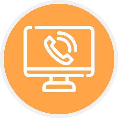 Telefon Çağrısı, Basit Vektör Simgesi İllüstrasyonu