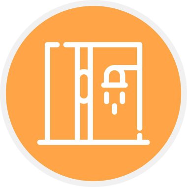 Duş, Basit Vektör Simgesi İllüstrasyonu