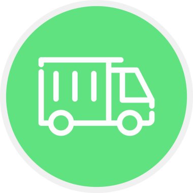 Kamyon, Basit Vektör Simgesi İllüstrasyonu