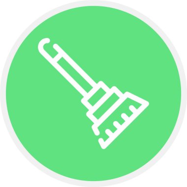 Süpürge, Basit Vektör Simgesi İllüstrasyonu