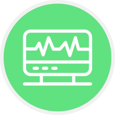 Elektrokardiyogram, Basit Vektör Simgesi İllüstrasyonu