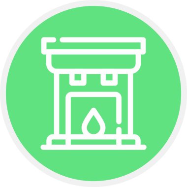 Şömine, Basit Vektör Simgesi İllüstrasyonu