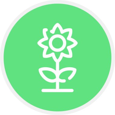 Ayçiçeği, Basit Vektör Simgesi İllüstrasyonu