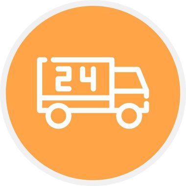 Kamyon, Basit Vektör Simgesi İllüstrasyonu