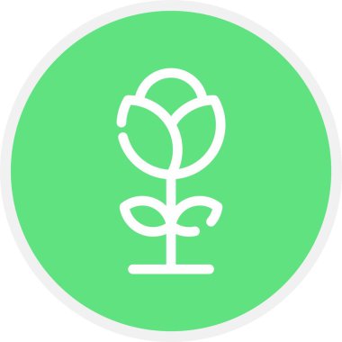 Çiçek, Basit Vektör Simgesi İllüstrasyonu