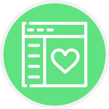 Aşk Ağı, Basit Vektör Simgesi İllüstrasyonu