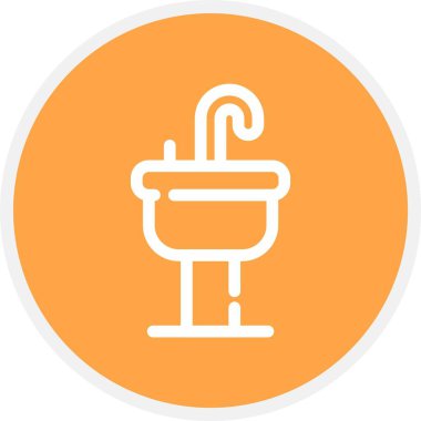 Lavabo, Basit Vektör Simgesi İllüstrasyonu