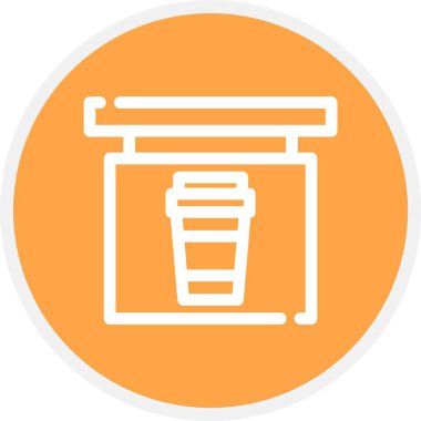 Kahve Dükkanı, Basit Vektör Simgesi İllüstrasyonu