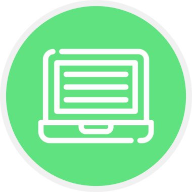 Laptop, Basit Vektör Simgesi İllüstrasyonu