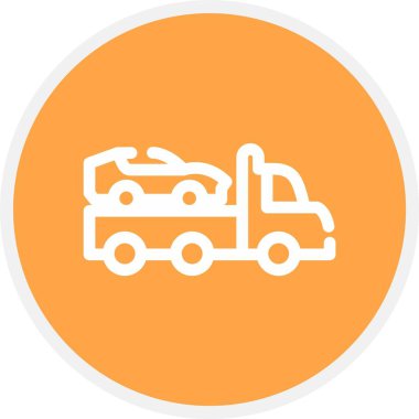 Çekici Araç, Basit Vektör Simgesi İllüstrasyonu