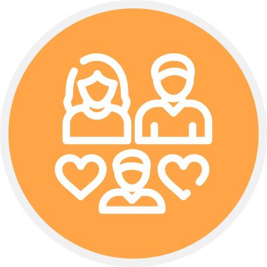 Aile, Basit Vektör Simgesi İllüstrasyonu