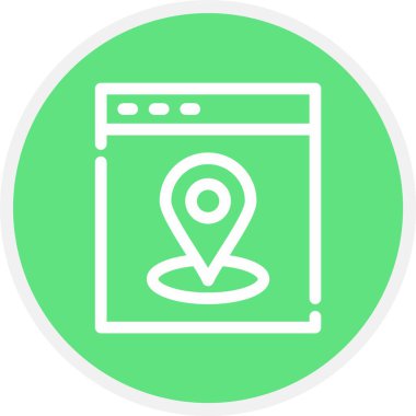 Web Konumu, Basit Vektör Simgesi İllüstrasyonu
