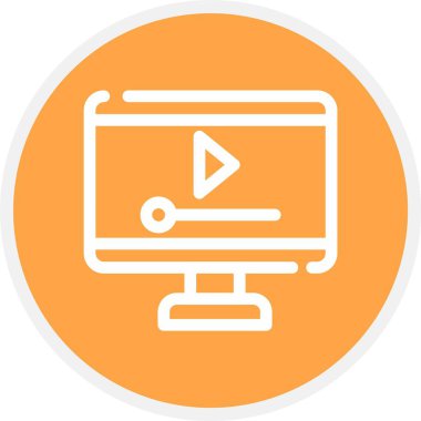 Video Oynatıcı, Basit Vektör Simgesi İllüstrasyonu