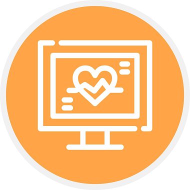 güzel kalp çizgisi vektör simgesi