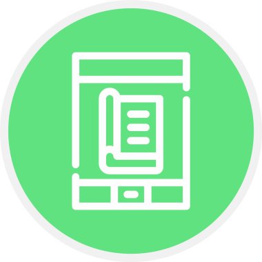 Benzersiz kitap ve tablet kabartma vektör simgesi