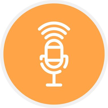 Mikrofon. Web simgesi basit illüstrasyon