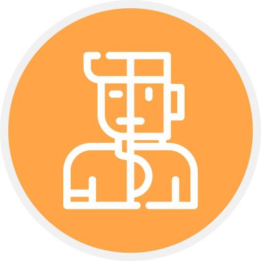 Maske çizgisi simgesindeki eşsiz adam