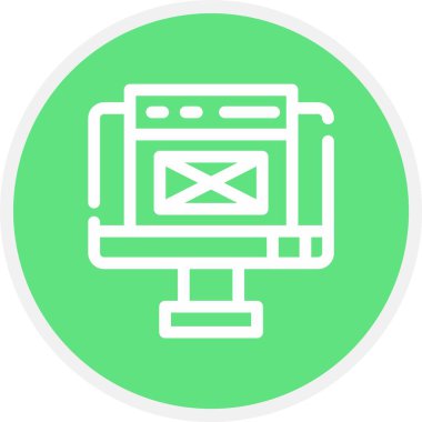 Bilgisayar. Web simgesi basit illüstrasyon