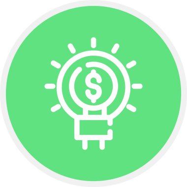 Dolar ampul vektör çizgisi simgesi g