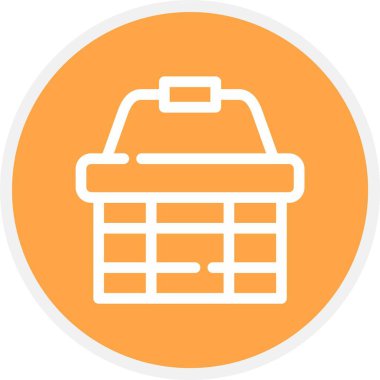 Bir sepet simgesinin vektör illüstrasyonu