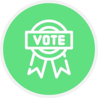 Web ve ticari kullanım için daire illüstrasyonunda oy vektör simgesi işareti..