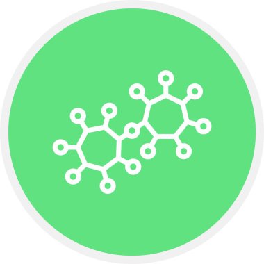 Benzersiz molekül vektör glyph simgesi