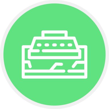 vektör kasası simgesi, basit illüstrasyon